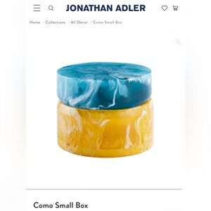 Jonathan Adler Blue and Yellow Como Small Box